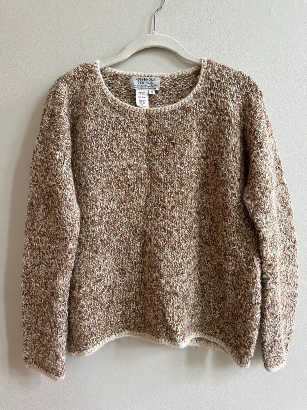 Indigenous Designs Peruvian Alpaca Wool Hand Knit Sweater Women's Small
